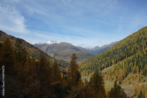 autumn landscape in the mountains Parc Naziunal Svizzer