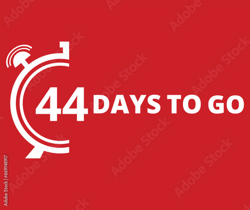 44 Days to go Countdown left days banner. Banner and Poster. vector illustration.
