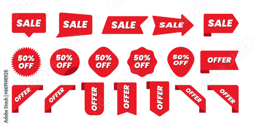Set vector of Sale badges. Sale quality tags and labels. Special offer, discount, shop, black friday. Vector illustration template