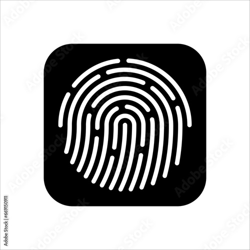 Fingerprint icon. Digital security authentication concept on white background