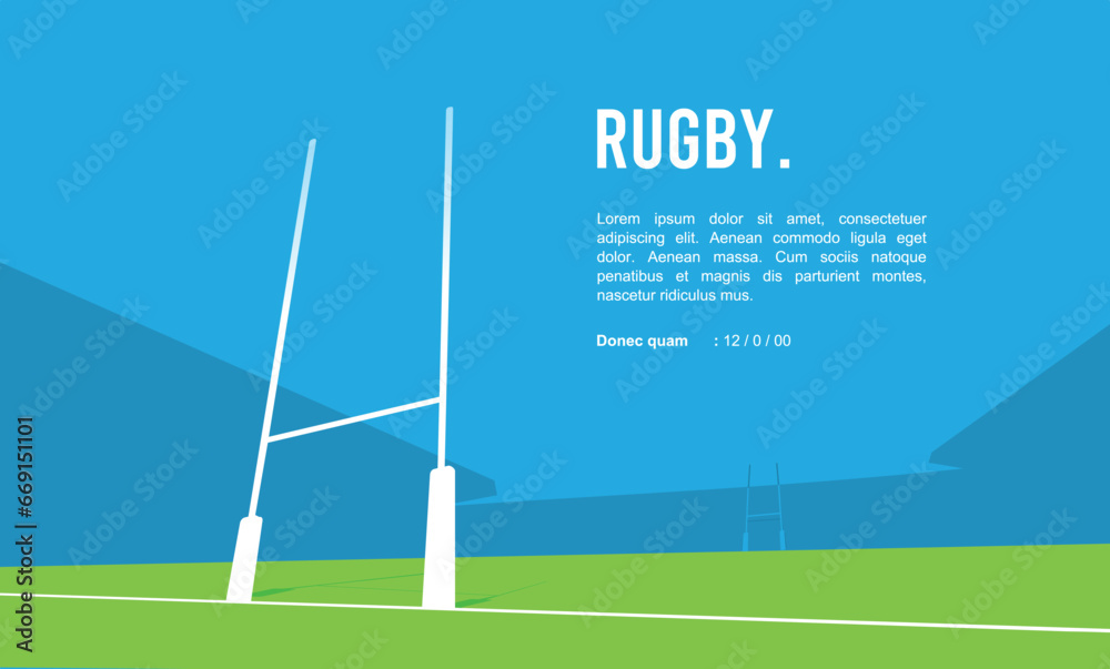 Attractive editable vector rugby background design great for your design resources print and others	 - obrazy, fototapety, plakaty 