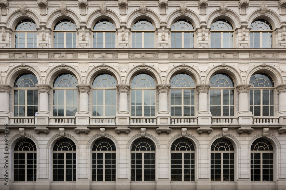 Obraz premium Facade of a multi-storey urban building
