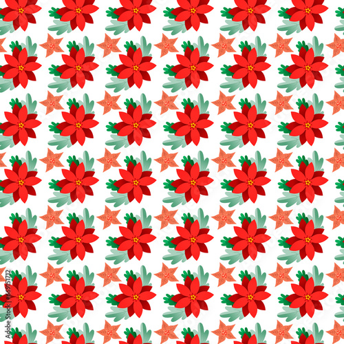 seamless pattern with flowers and star .