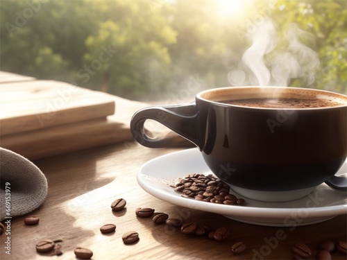 Morning hot coffee