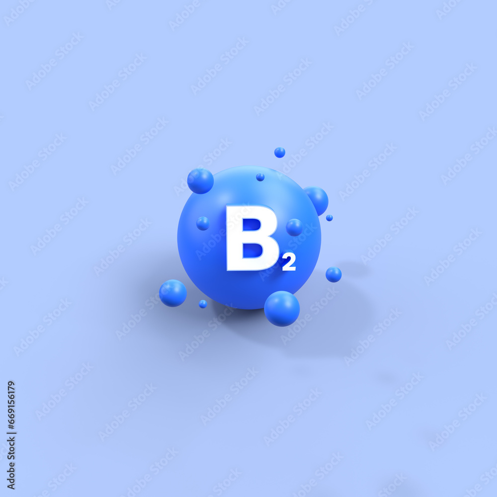 3d render vitamin B2 symbol. healthy life, nutrition, vitamin B2 concept 3d render vitamin B2 symbol. healthy life, nutrition, vitamin B2 concept