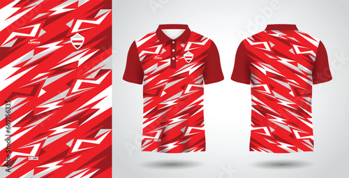 red sublimation polo sport jersey mockup design