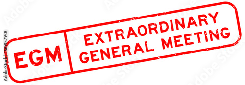 Grunge red EGM Extraordinary General Meeting word square rubber seal stamp on white background
