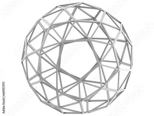 Wireframe Shape Snub Dodecahedron 3D print model