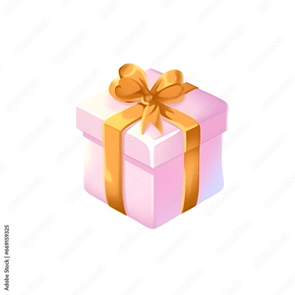 2D Pink Gift Box Present for Girl clipart 2D Pink Gift Box Present for Girl clipart