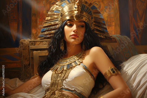 portrait of  the beautiful queen Cleopatra in the ancient egypt