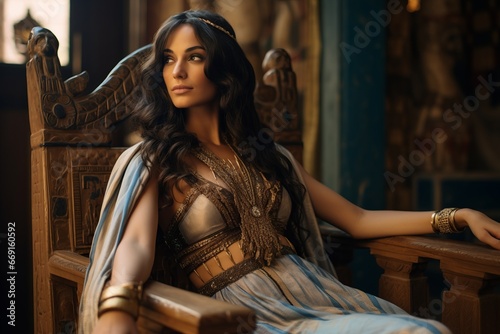 portrait of  the beautiful queen Cleopatra in the ancient egypt