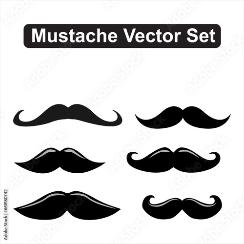 mustache vector set