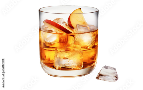 Sip of Freshness: Crystal-Clear Glass with Apple Juice on a Transparent Background