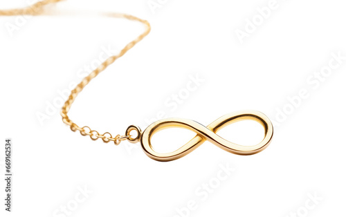 Infinity and Beyond: Sleek Gold Necklace with Timeless Charm on a Transparent Background
