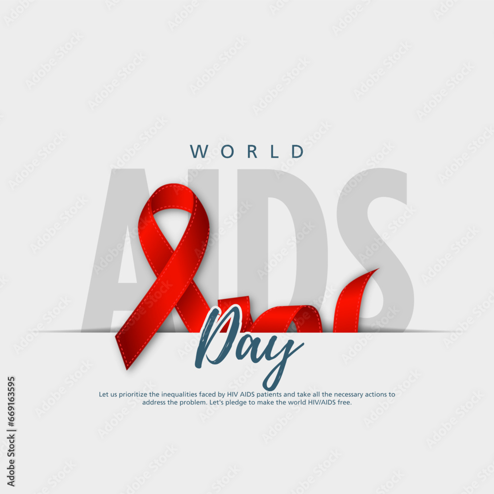 Aids Awareness Red Ribbon. World Aids Day concept. Creative vector Illustration - obrazy, fototapety, plakaty 