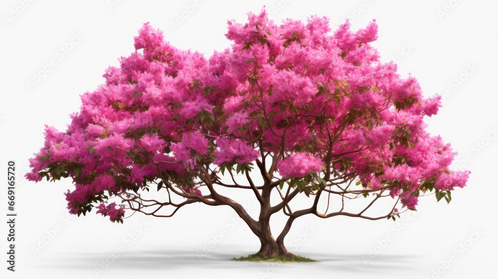 abstract pink or purple tree isolated on white background