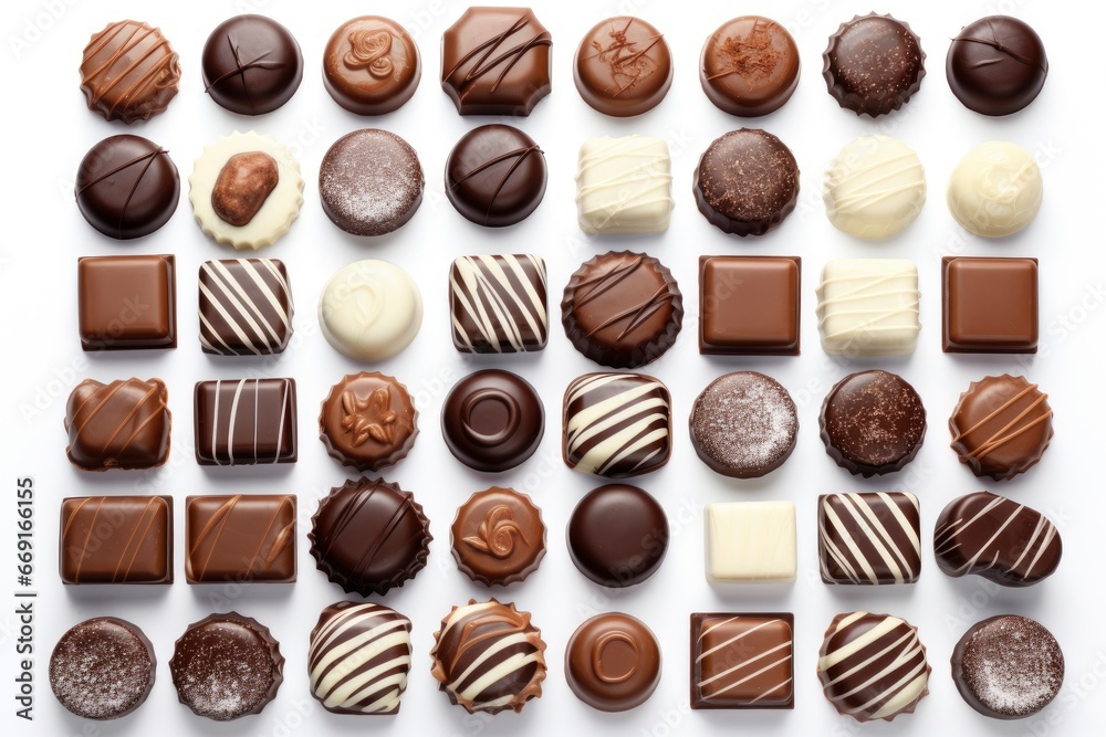 A Delicious Assortment of Chocolates on a Table Created With Generative AI Technology A Delicious Assortment of Chocolates on a Table Created With Generative AI Technology