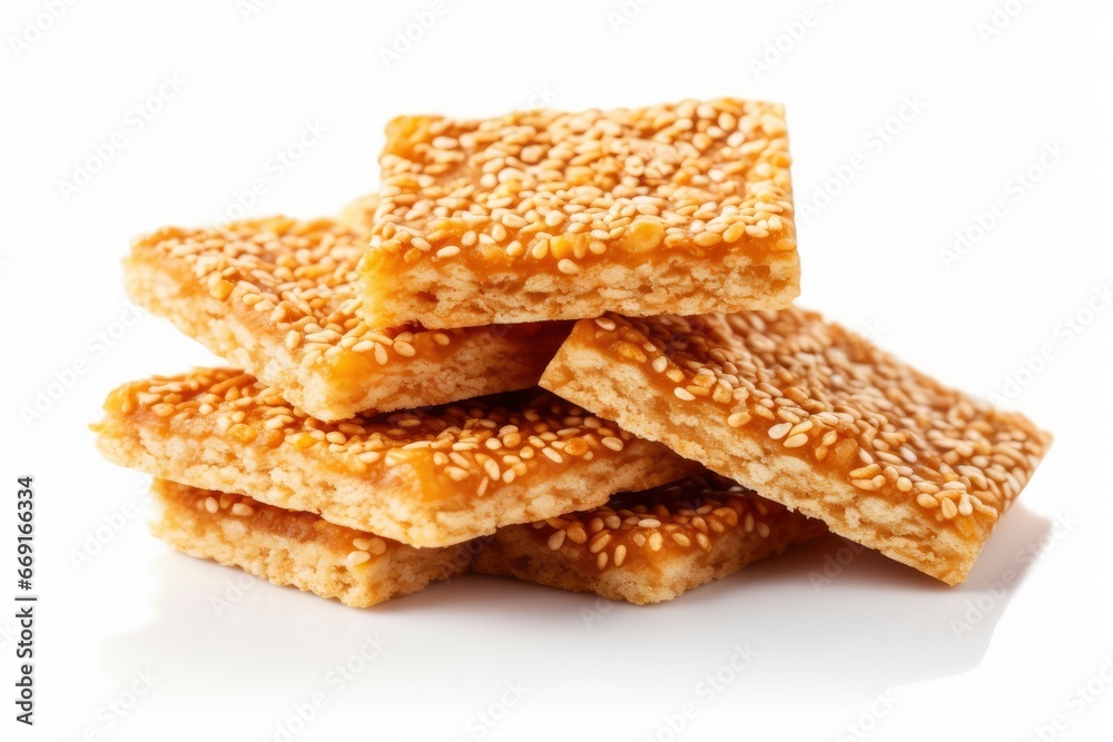 Stacked Sesame Seed Crackers, a Crunchy Delight for Snacking Created