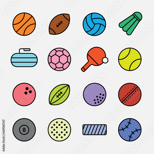 Complete collection set of sports balls