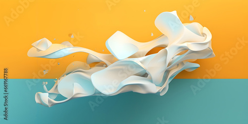 Colorful glossy liquid wave background. 3D and realistic abstract background. Generative AI