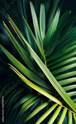 Palm leaves, palm branches, abstract drawing, tropical leaves, Generative AI © Hitesh