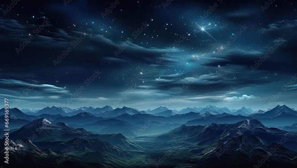 night sky with stars above a mountain