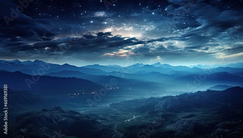 night sky with stars above a mountain
