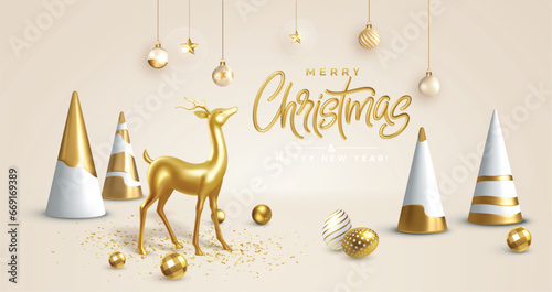 Christmas wallpaper with red buds in a minimalist New Year event theme. Merry Christmas scene for product display simulation banner. Decorate the empty pedestal in a winter Christmas scene. 3D renderi