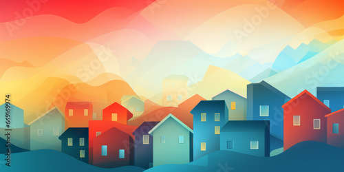 Abstract illustration of urban housing. 