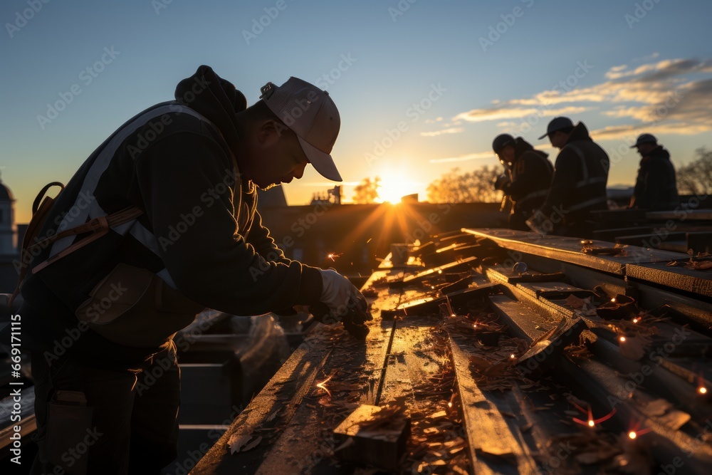 construction workers on a construction site