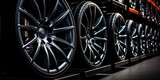 the wheels and aloy rims of a retail car dealer