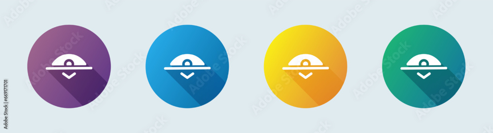 Hide solid icon in flat design style. Eye signs vector illustration. Hide solid icon in flat design style. Eye signs vector illustration.