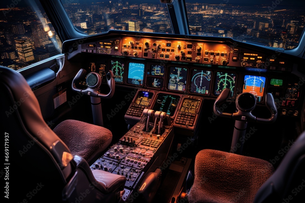 passenger airplane cockpit