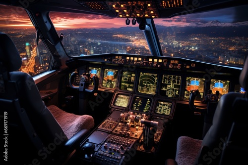 passenger airplane cockpit