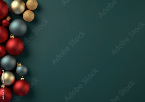Christmas balls on blue background.