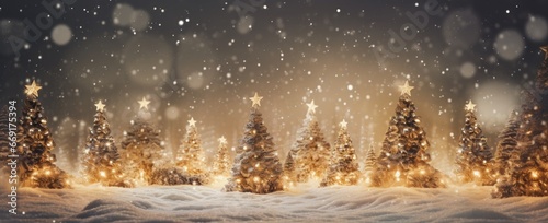 Christmas tree on blurred sparkling background