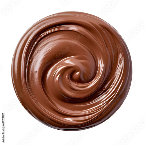 chocolate butter swirl isolated on transparent background.