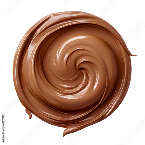 chocolate butter swirl isolated on transparent background.