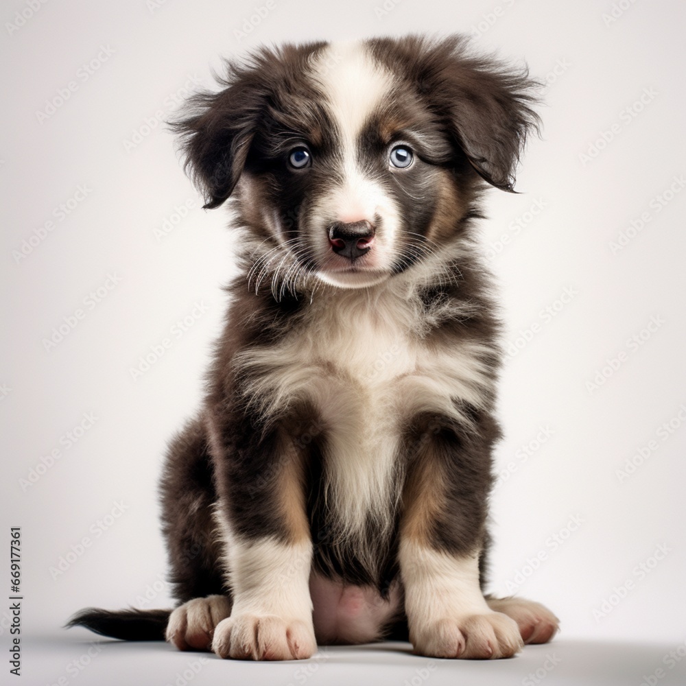border collie sitting on white background generated by AI border collie sitting on white background generated by AI