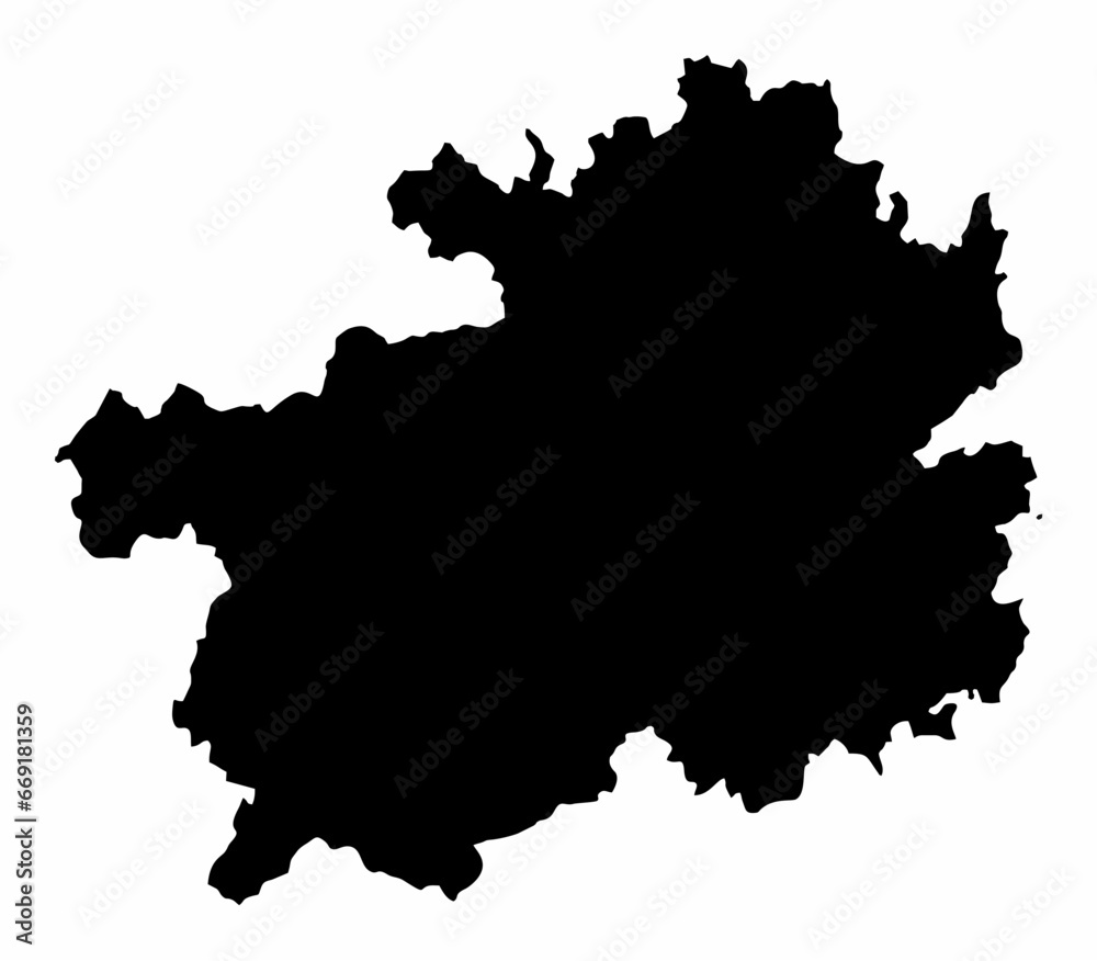 Guizhou Province map silhouette Guizhou Province map silhouette