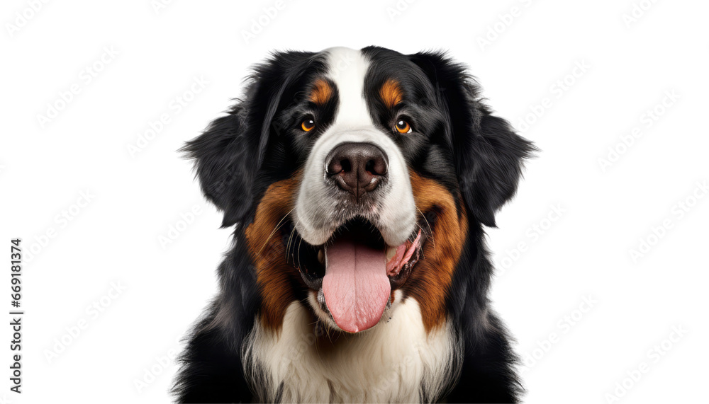bernese mountain dog isolated on transparent background cutout