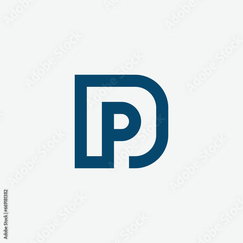 modern and clean letter DP PD monogram letter initial based logo design
