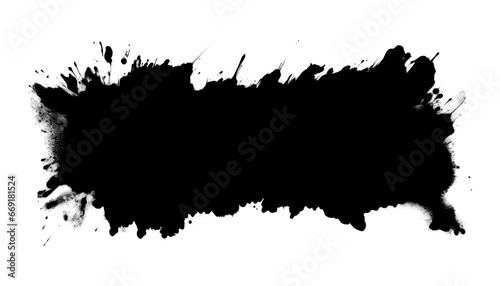 black ink splat isolated on transparent background cutout