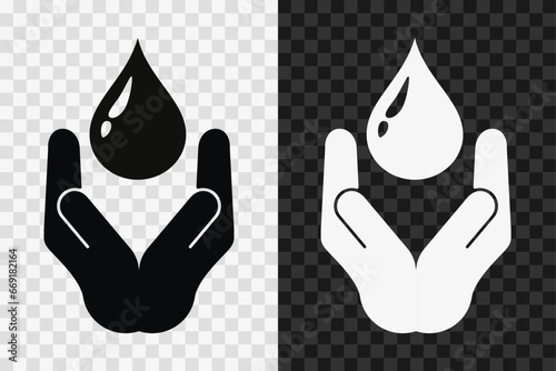 Body hydration silhouette icon, vector glyph sign. Ph water symbol isolated on dark and light transparent backgrounds. Ph of blood.