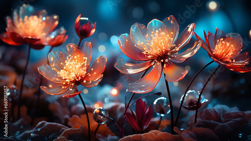 colorful flowers watercolor wallpapers, airbrush art background © RedSSS
