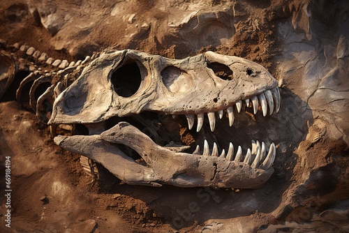 fossil dinosaur skeleton remains archaeological find © Pekr