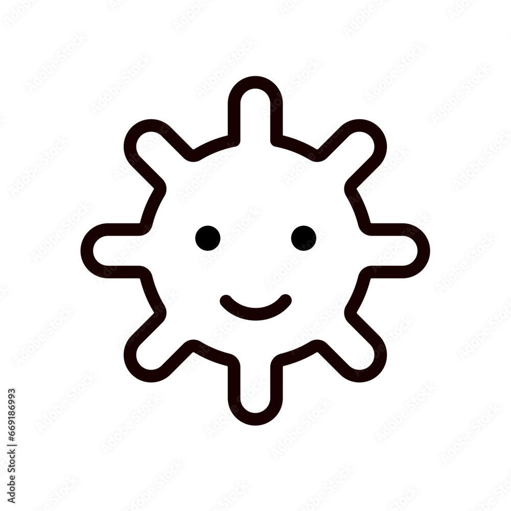 smiling sun - vector icon, symbol, illustration