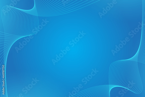 Abstract background with curved wavy lines. Vector illustration for design. Wave line and blue space.