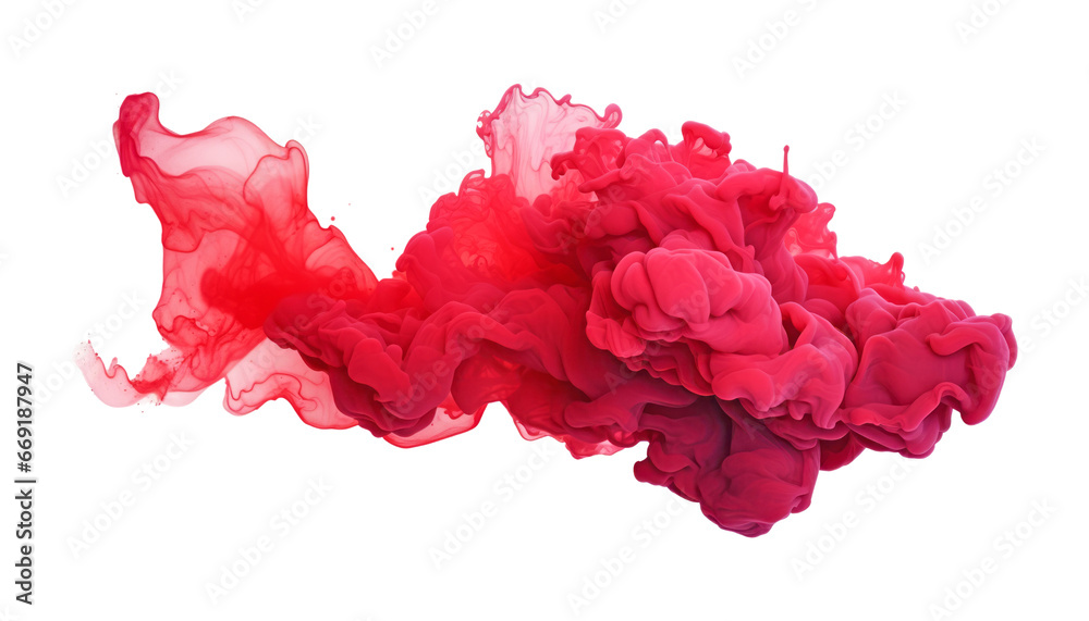 red smoke isolated on transparent background cutout