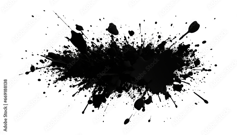 ink splat isolated on transparent background cutout